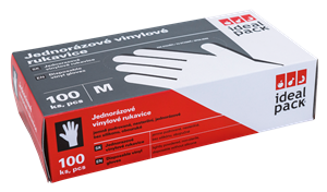 Vinylové rukavice jednorázové vel. M ideal pack®