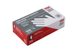 Vinylové rukavice jednorázové vel. L ideal pack®