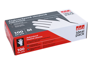 Vinylové rukavice jednorázové vel. L ideal pack®