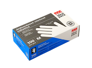 Rukavice jednorázové nitrilové ochranné vel. M modré ideal pack®