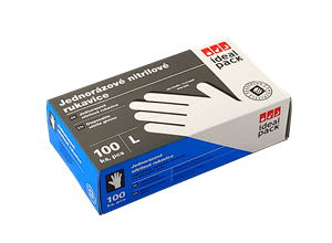 Rukavice jednorázové nitrilové ochranné vel. L modré ideal pack®