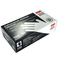 Rukavice jednorázové nitrilové ochranné vel. M černé ideal pack®