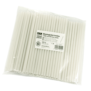 Ekologické brčko 7/200 mm bílé bez plastu ideal pack®
