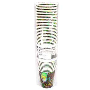 Papírový kelímek 0,2 l CTG O80mm nápojový Happy time ideal pack®