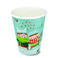 Papírový kelímek 0,3 l CTG O90mm nápojový zimní motiv ideal pack®