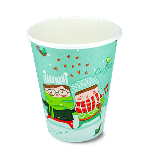 Papírový kelímek 0,3 l CTG O90mm nápojový zimní motiv ideal pack®