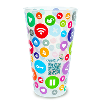 Plastový kelímek PP vratný 500 ml nápojový s potiskem idealCup