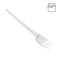 Plastová vidlička PS 18 cm bílá light opakovaně použitelná ideal pack®