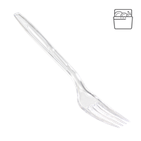 Plastová vidlička PS 18 cm transparentní light opakovaně použitelná ideal pack®
