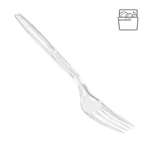 Plastová vidlička PS 18 cm transparentní light opakovaně použitelná ideal pack®