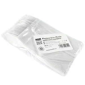Plastová lžíce PS 18 cm bílá light opakovaně použitelná ideal pack®