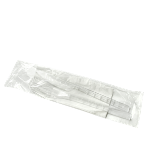 Plastový příborový set PS/PAP transparentní (vidlička + nůž + ubrousek)