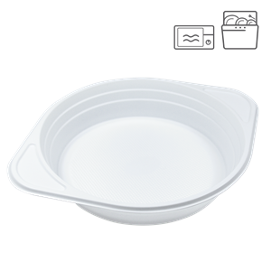 Plastová miska PP na polévku 350 ml bílá opakovaně použitelná ideal pack®