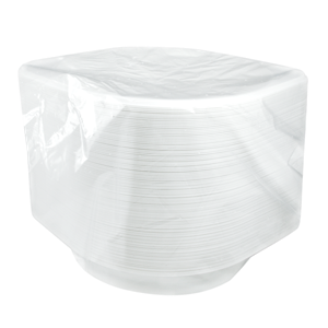 Plastová miska PP na polévku 350 ml bílá opakovaně použitelná ideal pack®