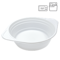 Plastová miska PP na polévku 500 ml bílá opakovaně použitelná ideal pack®