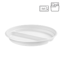 Plastový talíř PP 22 cm 2-dílný opakovaně použitelný ideal pack®