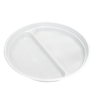 Plastový talíř PP 22 cm 2-dílný opakovaně použitelný ideal pack®