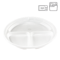 Plastový talíř PP 22 cm 3-dílný opakovaně použitelný ideal pack®