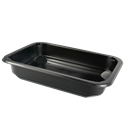Plastová zatavovací miska 1D černá PP 187x137x36 mm ideal pack®