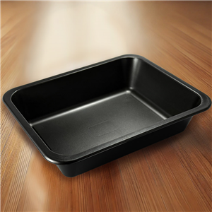 Plastová zatavovací miska 1D černá PP 227x178x50 mm ideal pack®