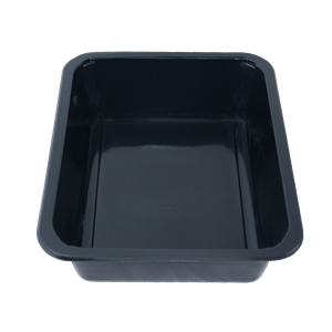 Plastová zatavovací miska 1D černá PP 227x178x50 mm ideal pack®
