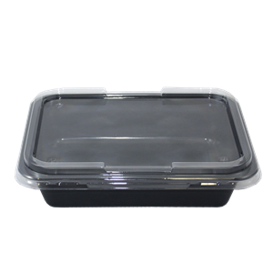 Plastová zatavovací miska 1D černá PP 227x178x50 mm ideal pack®