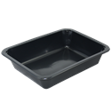 Plastová zatavovací miska LIGHT 1D černá PP 227x178x50 mm ideal pack®