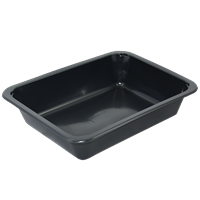Plastová zatavovací miska LIGHT 1D černá PP 227x178x50 mm ideal pack®