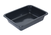 Plastová zatavovací miska LIGHT 1D černá PP 227x178x50 mm ideal pack®