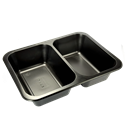Plastová zatavovací miska 2D černá PP 227x178x50 mm ideal pack®