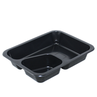 Plastová zatavovací miska COLT 2D černá PP 227x178x50 mm ideal pack®