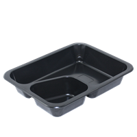 Plastová zatavovací miska COLT 2D černá PP 227x178x50 mm ideal pack®