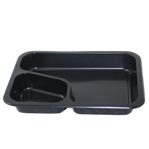Plastová zatavovací miska COLT 2D černá PP 227x178x50 mm ideal pack®