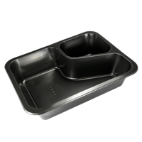 Plastová zatavovací miska COLT LIGHT 2D černá PP 227x178x50 mm ideal pack®