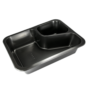 Plastová zatavovací miska COLT LIGHT 2D černá PP 227x178x50 mm ideal pack®