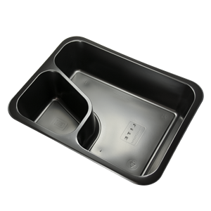 Plastová zatavovací miska COLT LIGHT 2D černá PP 227x178x50 mm ideal pack®