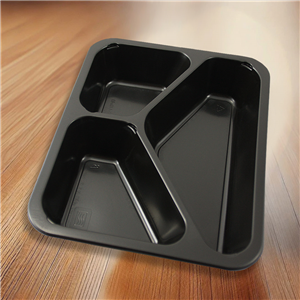 Plastová zatavovací miska 3D černá PP 227x178x50 mm ideal pack®