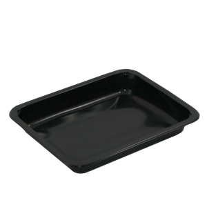 Plastová zatavovací miska 1D černá PP 227x178x30 mm ideal pack®