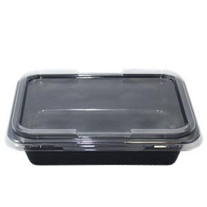 Plastová zatavovací miska 1D černá PP 227x178x30 mm ideal pack®