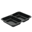 Plastová zatavovací miska 2D černá PP 227x178x30 mm ideal pack®