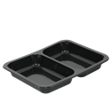 Plastová zatavovací miska 2D černá PP 227x178x30 mm ideal pack®