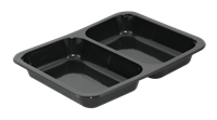 Plastová zatavovací miska LIGHT 2D černá PP 227x178x30 mm ideal pack®