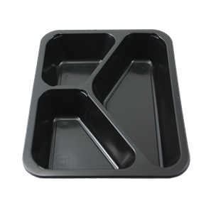 Plastová zatavovací miska 3D černá PP 227x178x30 mm ideal pack®
