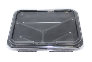 Plastová zatavovací miska 3D černá PP 227x178x30 mm ideal pack®
