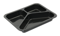 Plastová zatavovací miska LIGHT 3D černá PP 227x178x30 mm ideal pack®