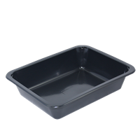 Plastová zatavovací miska 1D černá PP 227x178x40 mm ideal pack®