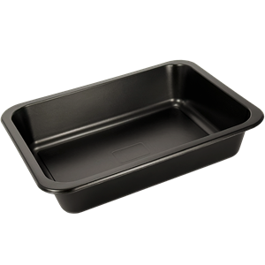 Plastová zatavovací miska 1D černá PP 227x178x40 mm ideal pack®