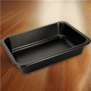 Plastová zatavovací miska 1D černá PP 227x178x40 mm ideal pack®