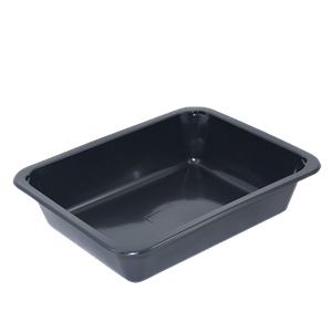 Plastová zatavovací miska LIGHT 1D černá PP 227x178x40 mm ideal pack®