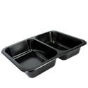 Plastová zatavovací miska 2D černá PP 227x178x40 mm ideal pack®
